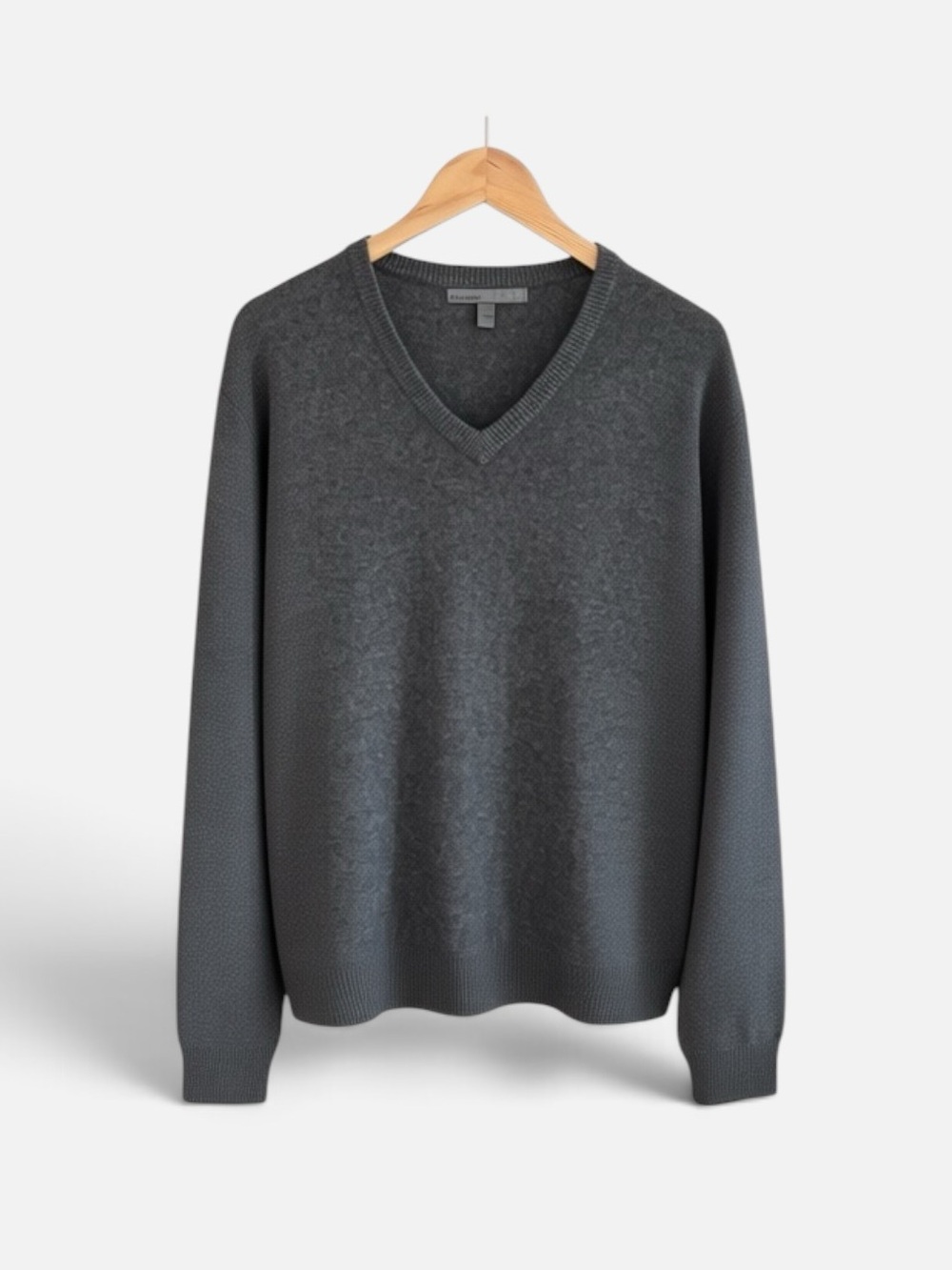 Old Navy Men’s 100% Cashmere V Neck Sweater L Charcoal Gray